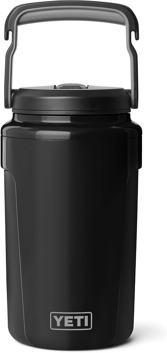 YETI Silo Half Gallon Insulated Straw Cap Water Jug Leakproof, Lightweight Sports Bottle with Fence Hook Handle Keeps Drinks Ice-Cold Ideal for Gym, Sports & Tournaments, Black