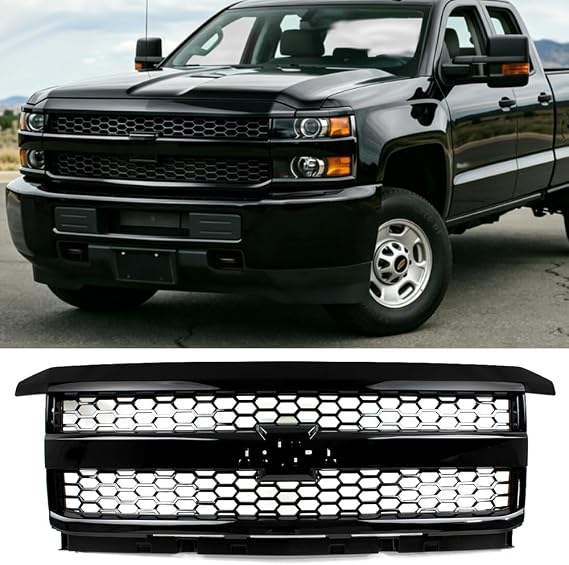 MIC Front Grille Compatible with 2015-2019 Chevy Silverado 2500HD 3500HD