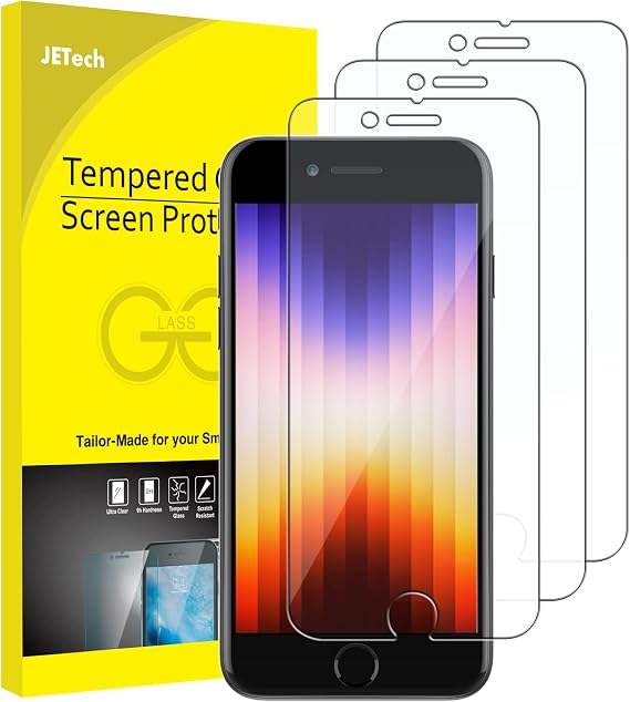 JETech Screen Protector for iPhone SE 3 (2022), 3-Pack