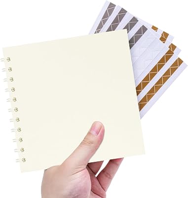 Polaroid Scrapbook Photo Album, 6.3x6.3 DIY Scrapbook Album Hardcover Kraft Paper with 20 Sheets 40 Pages, Stylish Memory Book for Wedding, Anniervsary, Family, Travel, Cream