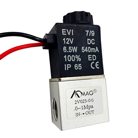 AOMAG 1/8" NPT DC 12V Electric Solenoid Valve 2 Way Water Air Valve Normally Closed