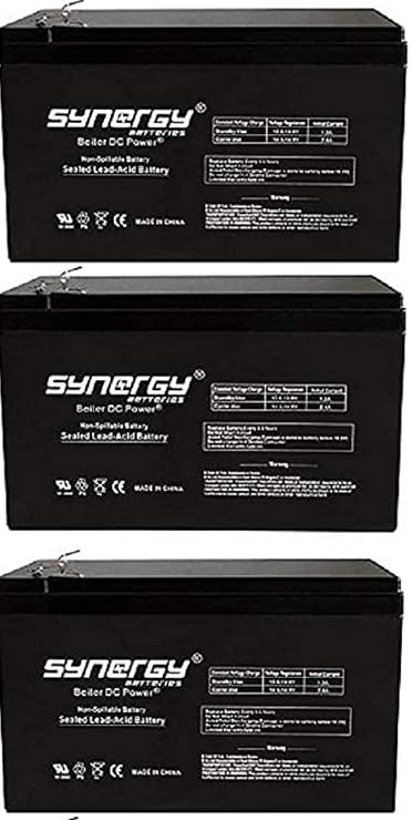 Yuasa NPW45-12 45W/Cell 10min. 3 Pack 12V 9Ah Rechargeable Replacement Battery