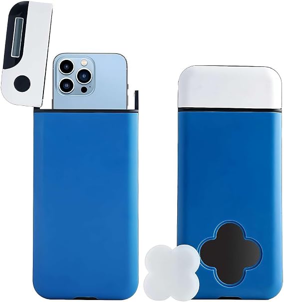 Phone Lock Box with Timer, Portable Phone Jail Lock Box, Smart Time Lock Box for iPhone, Help to Be Self-Discipline and Focus to Achieve Goals, Prevent Cell Phone Addiction (Blue)