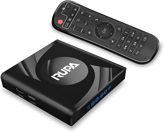 RUPA Android TV Box Android Box 13.0 mit RAM 4G ROM 32G WiFi6 Enternet 10/100M Bluetooth 5.0 USB3.0 Unterstützt 3D 8K TV Box