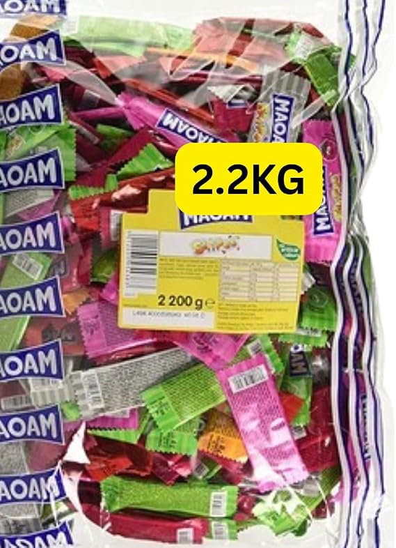 Bulk MAOAMs Stripes Sweet Selection 2.2kg Party Sweets Bags (1x2.2kg)