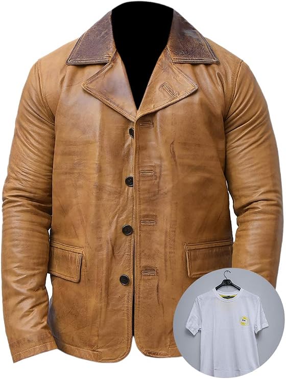 Men's Red Redemption II Dead Arthur Morgan Tan Brown Genuine Leather Coat Jacket