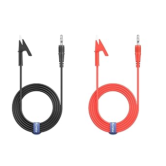 Banana Plug to Alligator Clip Test Lead Cable 1.2m 20A PVC Insulated for Multimeter and Electrical Testing