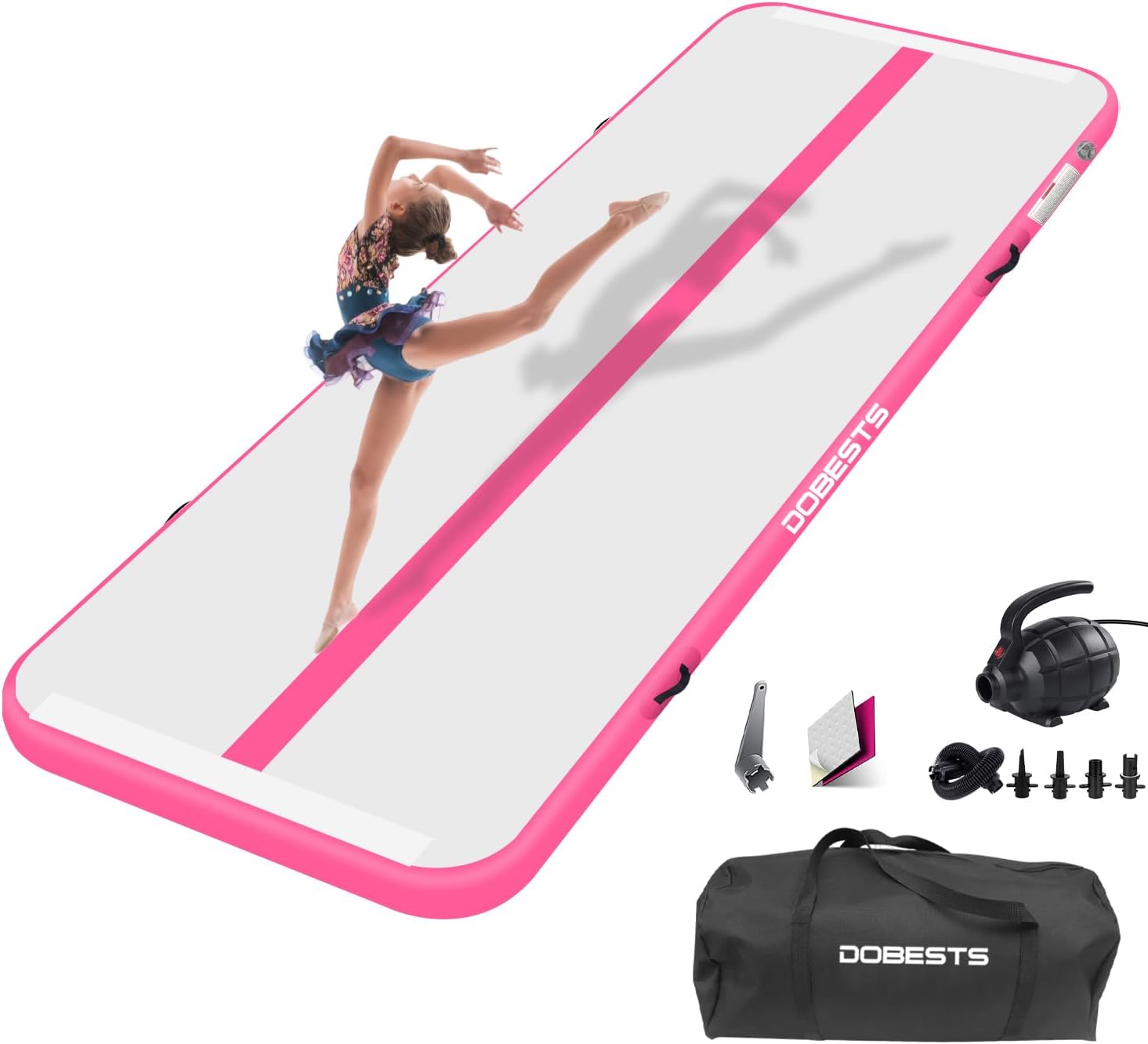 Inflatable Air Gymnastics Mat, 10ft13ft16ft20ft Training Mat 48 inches Thickness Tumbling Mat with Electric Pump for HomeGymOutdoor