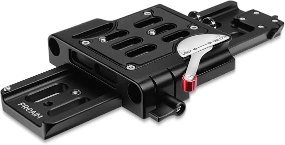PROAIM 15mm Camera Base Plate with 10" Dovetail for Tripod & Shoulder Rig | Standard dovetail with 15mm rod support, quick-release lever, safety lock, and bridge plate design
