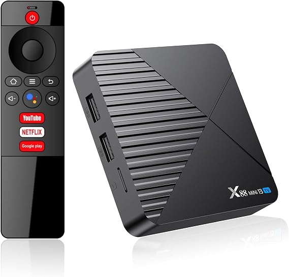 Android TV Box 13.0, 8K Android Smart TV Box with Voice Remote 4GB RAM 32GB ROM Dual WiFi2.4&5.8 WiFi6 BT5.0 HDR10 Support Video and Audio