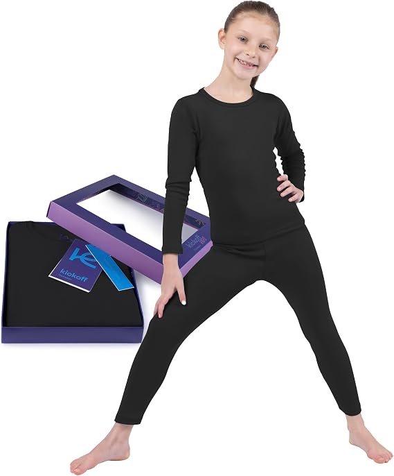 Thermal Underwear for Kids Thermals Top & Bottom Set Girls Thermal Set Kids Long Underwear Base Layer Pajama