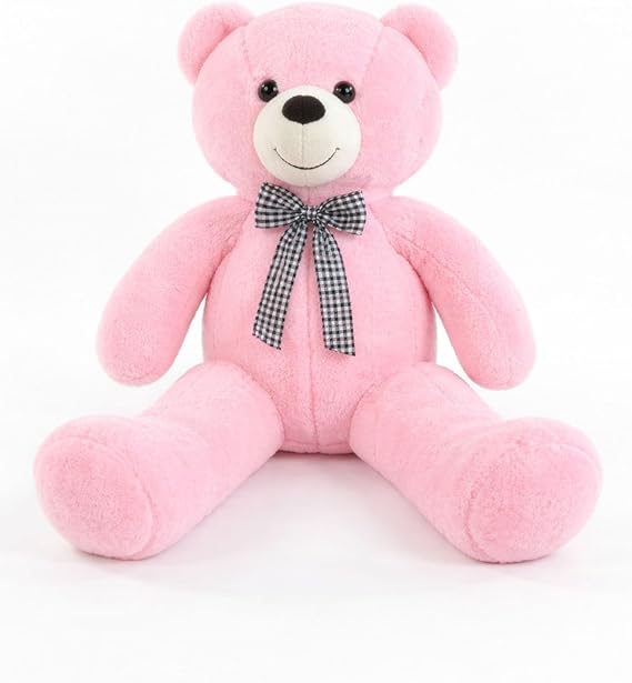 90 cm Plush Teddy Bear with Colorful Bow Ties - 100% LOCAL Pink