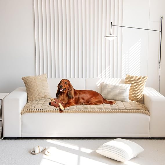 Mitid Sofa Cover Fuzzy Couch Cover for Pet, Couch Covers for Dogs Pets Mat
