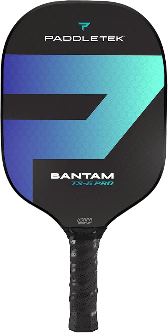 Paddletek Bantam TS-5 Pro Pickleball Paddle | Professional Pickleball Paddles with Honeycomb Core, Textured Fiberglass Epoxy Hybrid Surface, Bantam SRT Core & High Tack Performance Grip