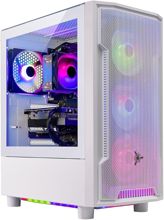 Skytech Gaming Archangel Desktop PC, Ryzen 7 7700 3.8 GHz (5.3GHz), NVIDIA RTX 4060 8GB, 1TB NVMe SSD, 16GB DDR5 RAM 5200, 650W Gold PSU, Wi-Fi, Win 11