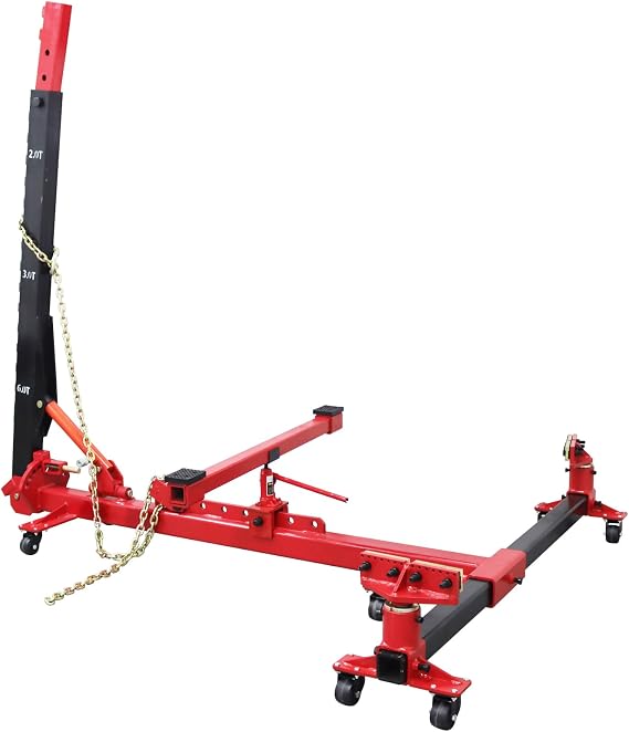 Car Body Repair Equipment 6600LB/3000KG Loading Capacity Auto Body Frame Puller Straightener 10Ton PSI Car Frame Machine Frame Puller Set with Hydraulic Jack