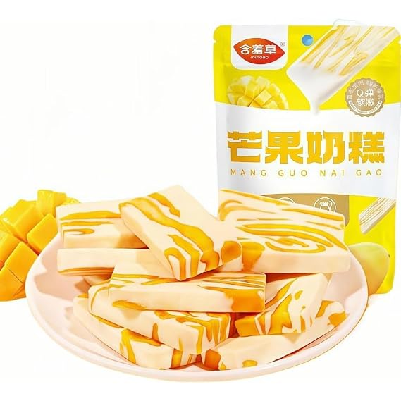 Mango Milk Chewy Candy Bites, 100g x 3 Bags | Soft, Creamy Style Treat |Ready-to-Eat Chewy Sweet Treat Made with Real Mango & Milk, Chewy & Sweet Snack for Offce, Travel & Sharing