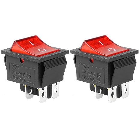 2Pcs DPST 4 Pins 2 Position ON/Off Boat Rocker Toggle Switch