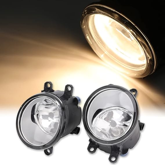 Fog Light Assembly Compatible with Toyota Venza Camry Corolla RAV4 Yaris | Prius Highlander Avalon Matrix Solara 2006-2013 Fog Lights for Lexus GS350 HS250h LX570 RX350 RX450h Left & Right H11 12V 55W