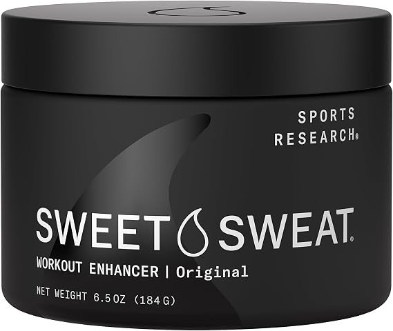Sports Research Sweet Sweat 'Workout Enhancer' Gel, Original - 6.5oz Jar | Sweat Harder, Sweat Faster & Maximize your Workout | Clean Fresh Scent