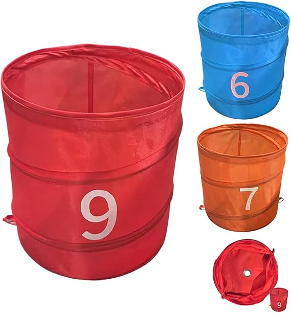 3 Pieces Golf Chipping Game Bucket - Backyard Party Golf Game - Golfs Practice Games - Portable Ball Sport Training Equipment | For Indoor Outdoor, Backyard, Park Beach Lawn