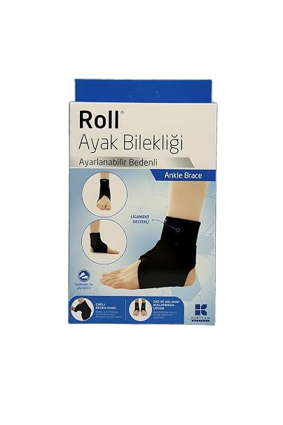 Roll Ayak Bileği Desteği, Ligament Destekli Ortopedik Bileklik, Ayarlanabilir Bedenli