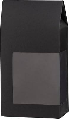 Hammont Gift Boxes - Beautiful, Tall Paper Boxes with Window | Gift Boxes for Parties, Holidays, Weddings, Birthdays etc. | Cupcakes, Cookies, Candies, and More | 8 Pack - Black 6.75x3.5x2