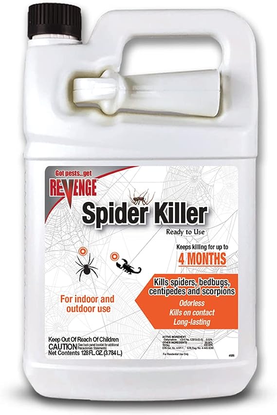 Bonide Revenge Spider Killer, 128 oz Ready-to-Use Spray, Long Lasting Odorless for Formula for Indoors and Outdoors