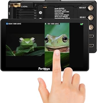 Portkeys BM7 II DS 7" 2200nit Camera Field Monitor Control for RED Komodo V-Raptor/X, ARR1 Mini, FX3/6/9/30/ZV-E10/A7MIV/A7RV/ILX-LR1/A1/A9II/A7SIII/A7CII/FS5/FS7, BGH1/G9/GH6, R5/6/7/8, Z8/9, etc