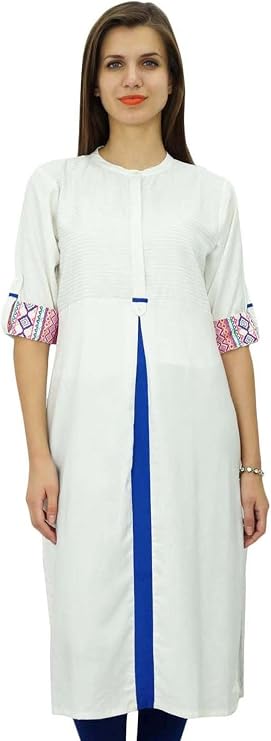 Bimba Casual Rayon Tunic Kurti for Women's 3/4th Sleeve Indian Party Wear Ethnic Kurti