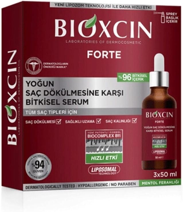 Bioxcin Forte Serum, Saç Dökülmesine Karşı Bitkisel Serum, 3x50 ml