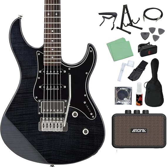 Yamaha Pacifica612viifm Tbl エレキギター 初心者14点セット 充電式ミニアンプ付き トランスルーセントブラック ヤマハ