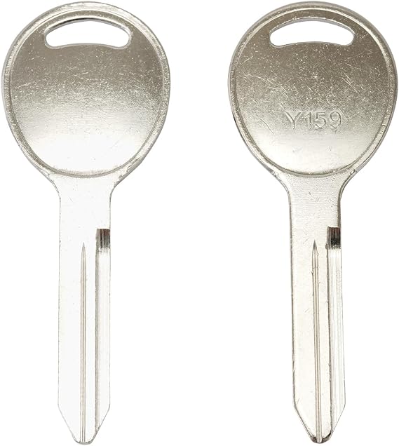 (20PCS) Y159 All-Metal Key Blanks, Premium Nickel-Plated Brass Construction, Non-Transponder Ignition & Door Replacement Keys for Domestic Trucks and Work Vans
