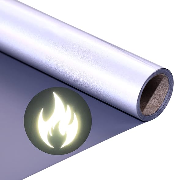 Reflective HTV Vinyl Rolls Reflective Heat Transfer Vinyl 12 Inch x 5 Feet Iron On Vinyl for T-Shirts DIY Design, Silhouette Cameo for Heat Press Machine(Light Grey)