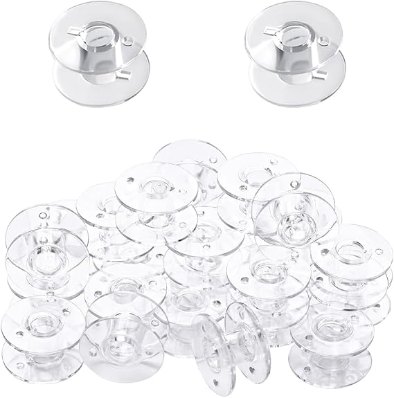 100 Pcs Sewing Machine Bobbins Plastic Sewing Machine Bobbins Transparent Household Bobbins Embroidery Bobbins Sewing Accessories for Sewing DIY Craft Clothings Projects