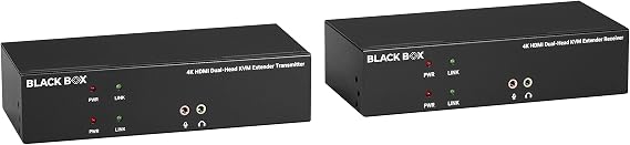 Black Box KVM Extender Over CATx - 4K, DH, HDMI, USB 2.0, Serial, Audio
