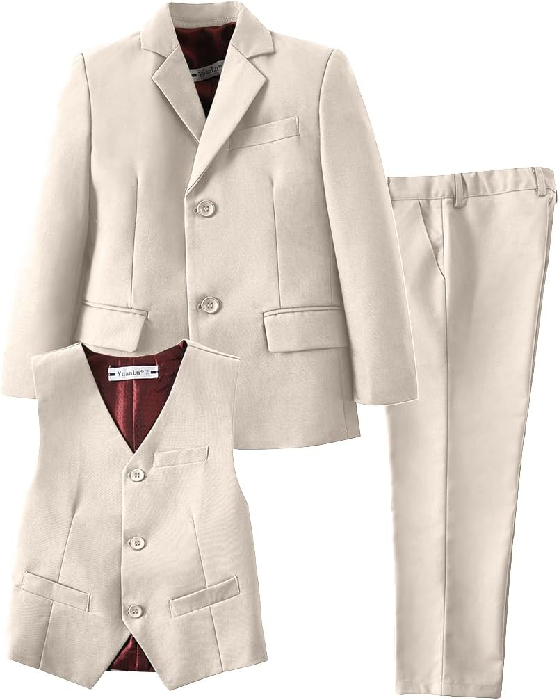 YuanLu Suits for Boys Ring Bearer Outfit Formal Vest and Pants Suit for Boy Wedding Suits Set