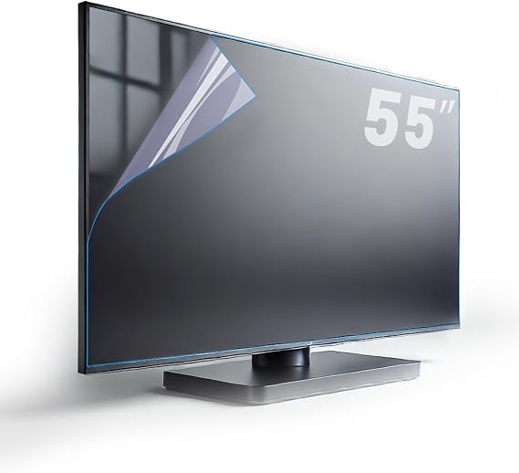 Anti Glare Film for 55 Inch TV Screen Protector Out Blue Light, Matte Finish for Reducing Glare, Controlling Reflections, and Enhancing TV Viewing Comfort,Anti Scratch, No Bubbles (55INCH 1211)