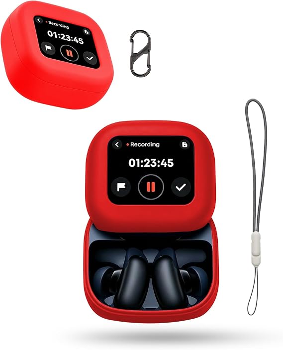 Red Silicone Case for Soundcore Liberty 5 Pro Max Headphone Charging Case - Anti-Scratch Anti-Drop Cover, Soft Flexible Shockproof Shell for Daily Use