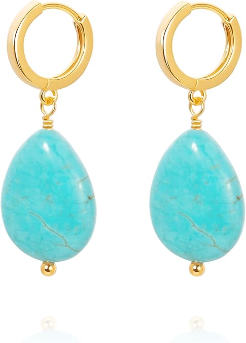Gold Plated Huggie Hoop Earrings with Charms Fashion Pearl Drop Dangle Earrings for Women Handmade Karma Circle Jewelry for Ladies Lightweight Pearl Earrings on Christmas