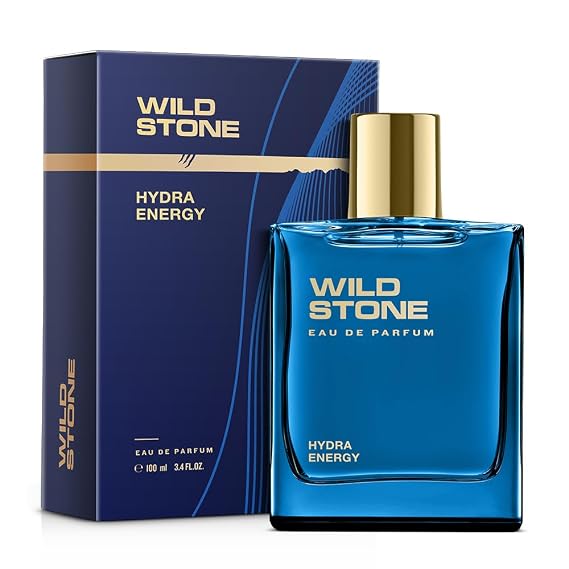 Wild Stone Hydra Energy Eau De Parfum | 3.38oz,100 ml | Luxury EDP Perfume for Men | Intense Long Lasting Premium Fragrance | Woody & Warm Spicy Notes | 100% Liquid Scent | Best Perfume for Gifting