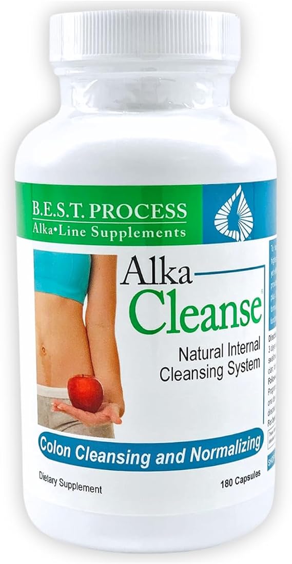 AlkaCleanse Best Process Alkaline Herbal Detox Colon Cleanse & Digestive Distress Formula Psyllium Husk, Probiotics, Enzymes & Herbs (1)