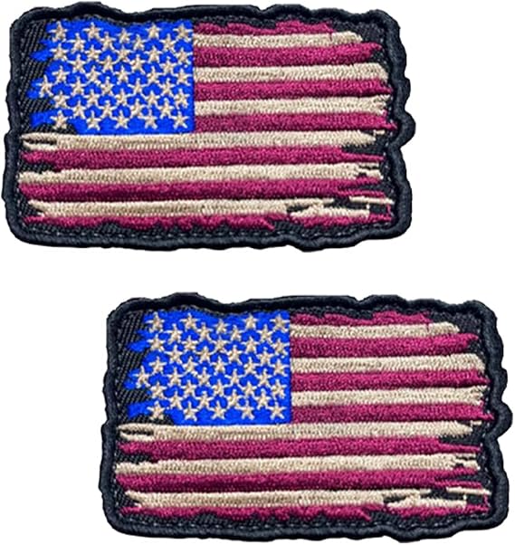 2 PCS Vintage USA American Flag Retro Patch Tactical Military Embroidered Hook and Loop Emblem Patch for Backpacks,Vest,Bags,Jeans,Jacket,Hats,Pants,Pouch,Helmets,Biker,Armband,Coat,Clothes