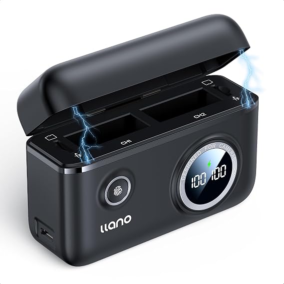 llano 18W Fast Dual Battery Charger for GoPro Hero 12/11/10/9