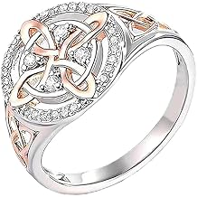 Handmade Witchs Return-Knot Ring, Witches Knot Ring, Silver Knot Design with Rose-Gold Detail, For Women