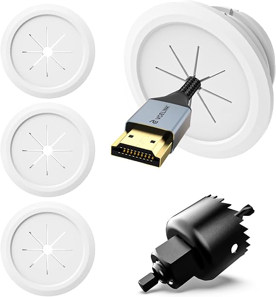 VCELINK in-Wall Cable Management Kit, Mini TV Cord Hider, White, 4-Pack