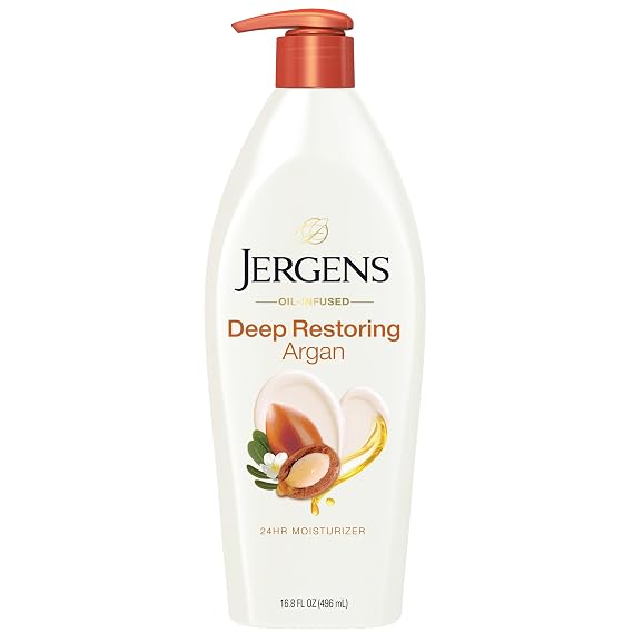 Jergens Deep Restoring Argan Oil Body Lotion For Dry Skin, 16.8 fl oz
