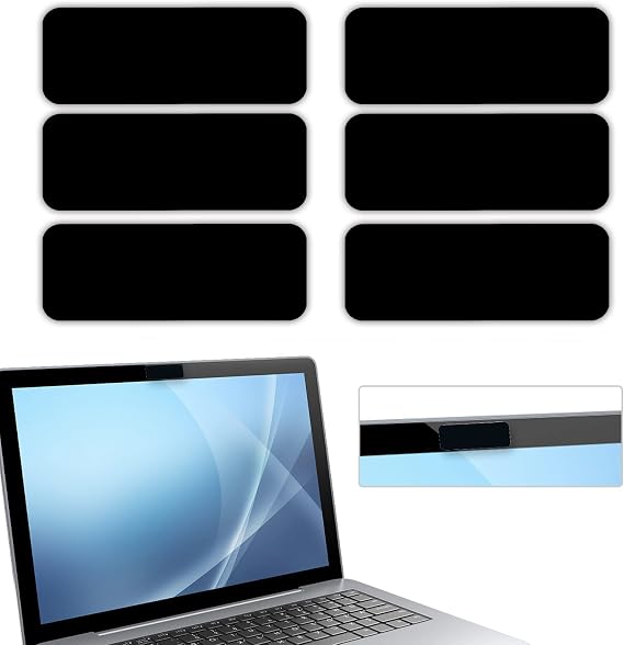 Webcam Cover, 6 Pieces, Laptop Camera Cover, Privacy Shielding Capacity is Twice as Big as The Traditional, Suitable for Computer Mobile Phones, laptops, Tablets and so on (Black 6-Piece Pack)