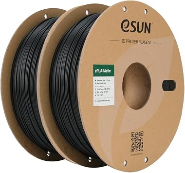 eSUN Matte PLA Filament 1.75mm, 1KG per Spool, 2 Spools Matte 3D Printing Filament for 3D Printers, Deep Black