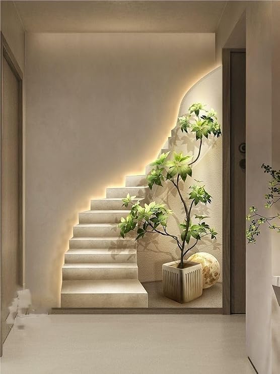 LED Wall Murals, 3D Relief LED Wall Paintings, Luminous Three-Dimensional Decorative Paintings, Landscape Wall Sculptures (A, 20.9 * 31.5in)